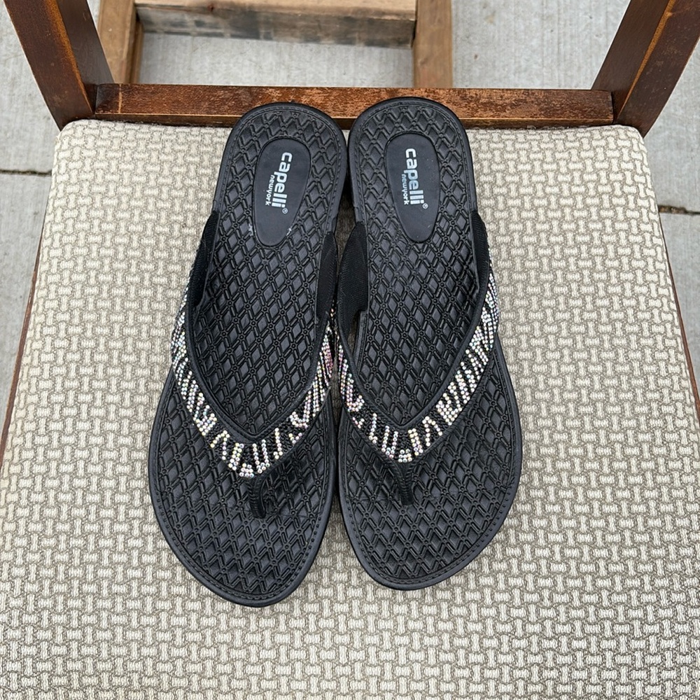 Zebra Bling Flip Flops